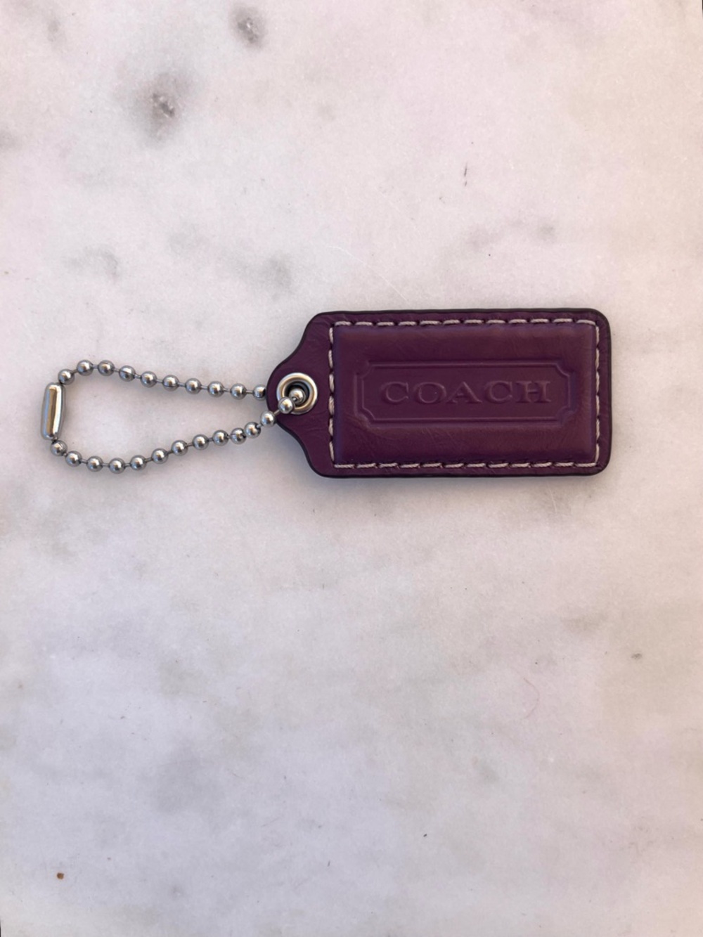 COACH Vintage Leather Hang Tag, Purple